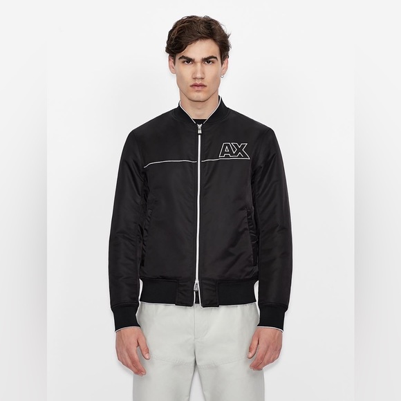 Armani Exchange SATIN NYLON TWILL BOMBER JACKET 6KZB28 ZNJWZ 1200 - Picture 4 of 9